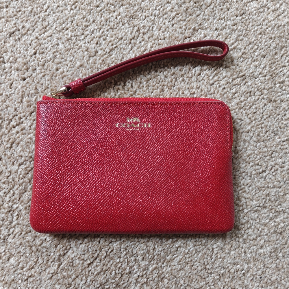 Coach Red Leather Wristlet
